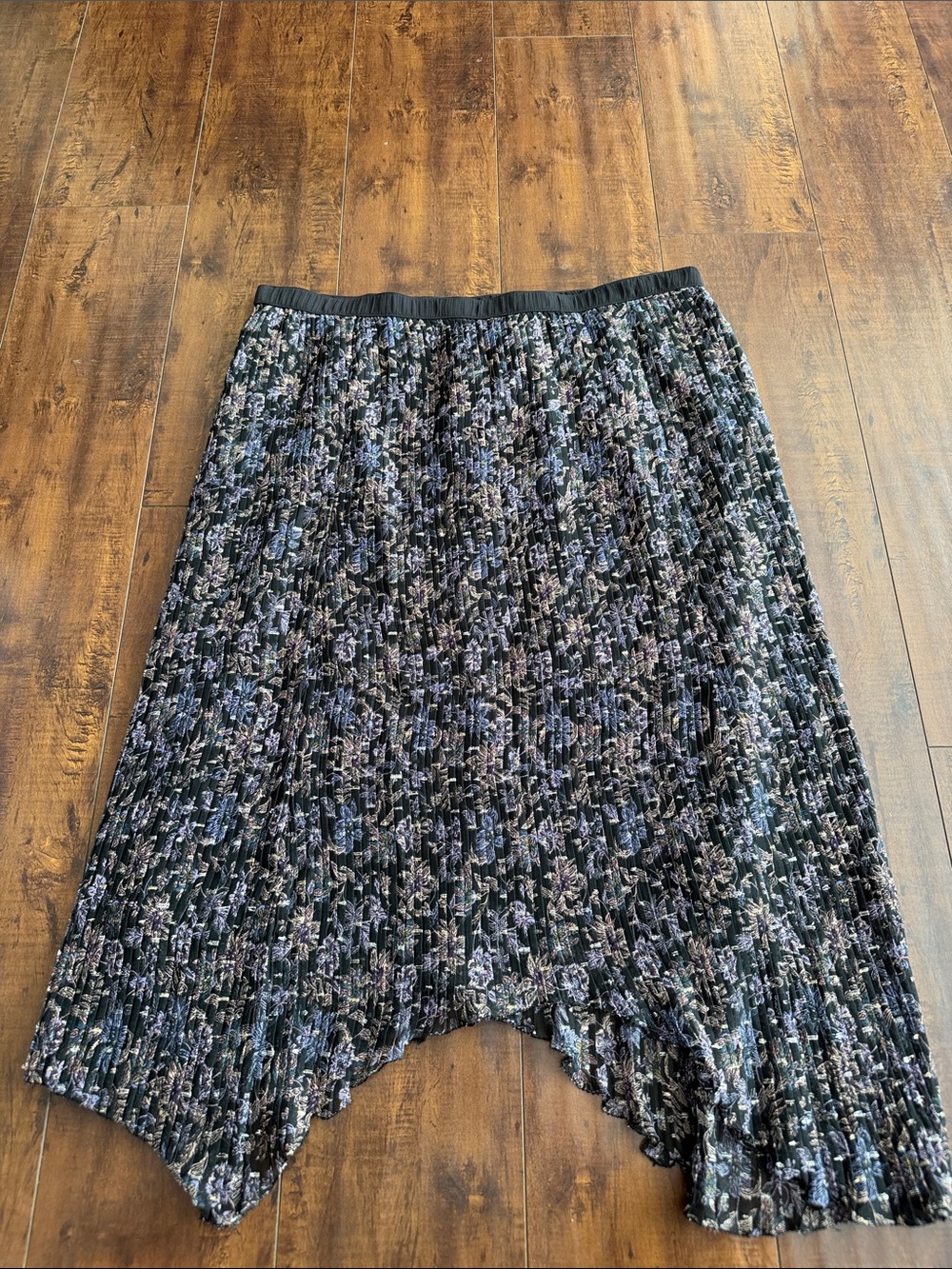 Matilda Jane (Good Hart) Black and Blue Pleated Asymmetrical Skirt